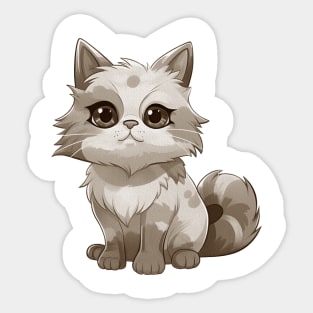 Cartoon funny fluffy cat Sticker